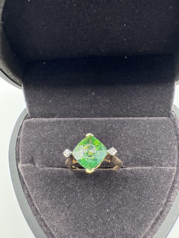 10 ct gold ring Perot and diamond ring - Image 4