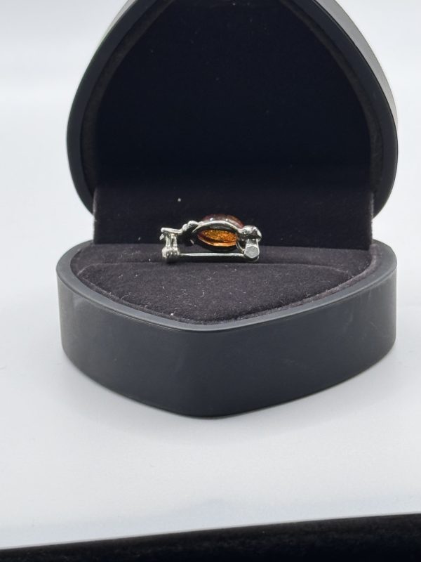 Vintage silver and Amber brooch - Image 3