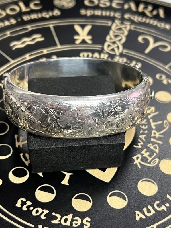 Vintage 1969 Sterling Silver Engraved Bangle – RPH Jewellery, Birmingham – 28.4g - Image 7