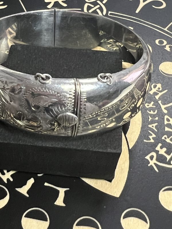 Vintage 1969 Sterling Silver Engraved Bangle – RPH Jewellery, Birmingham – 28.4g - Image 6