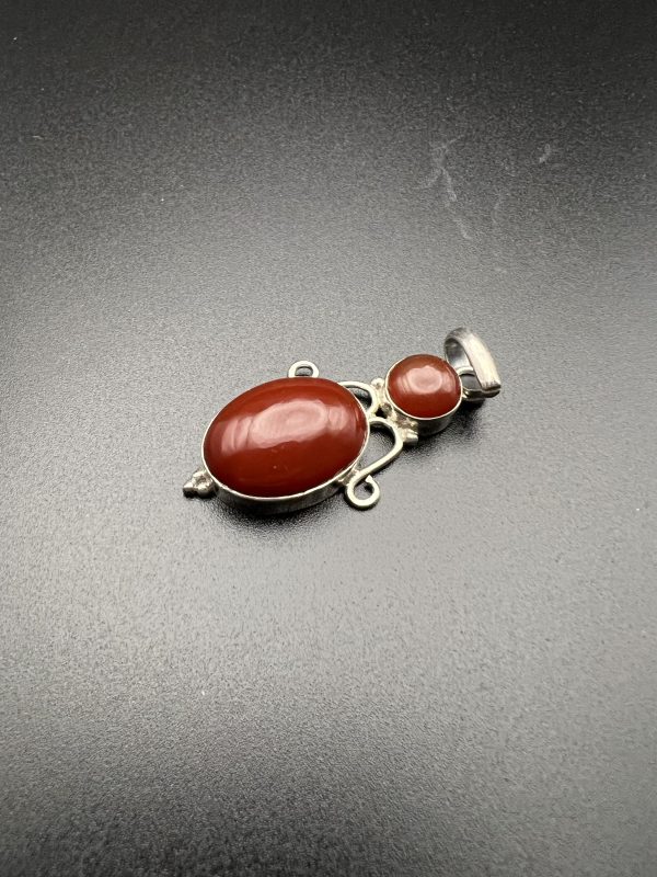 Vintage sterling silver Amber pendant - Image 2
