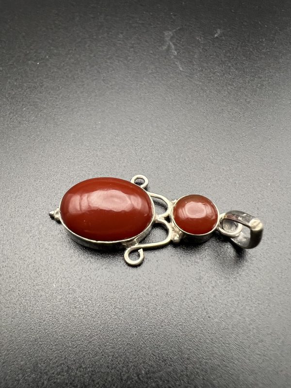 Vintage sterling silver Amber pendant - Image 4