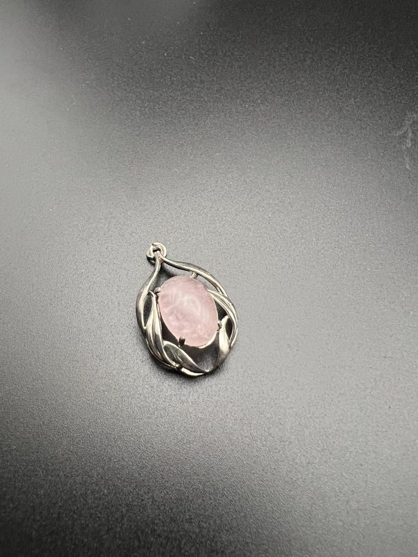 Beautiful sterling silver and rose quartz stone pendant - Image 4