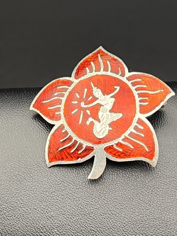 Enamel on silver brooch - Image 3