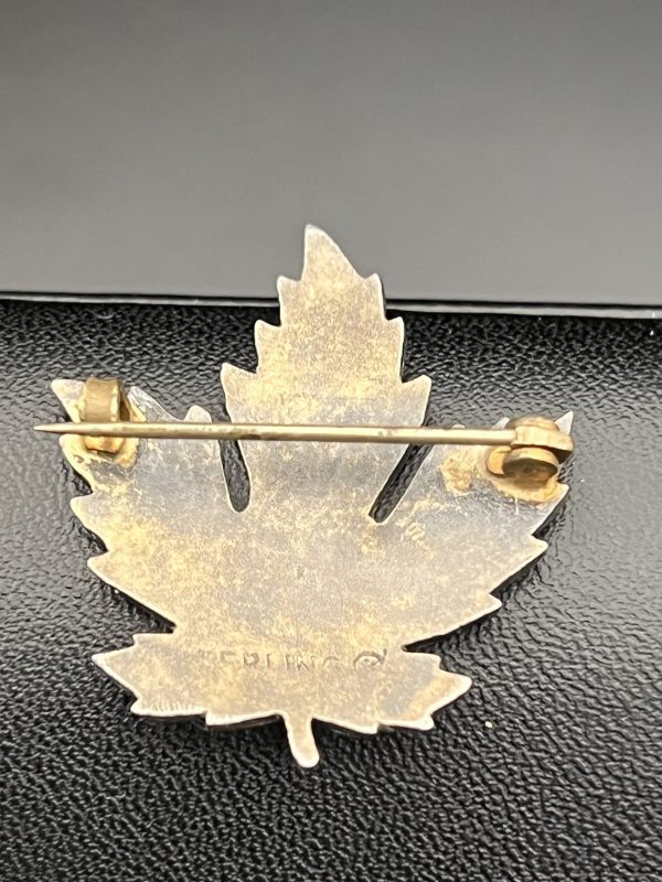 925 Sterling Silver Enamelled Leaf Brooch – 3.56g - Image 3