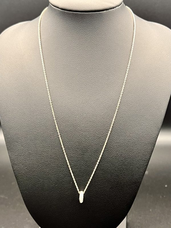 16” sterling silver necklace with round diamante wheel pendant - Image 2