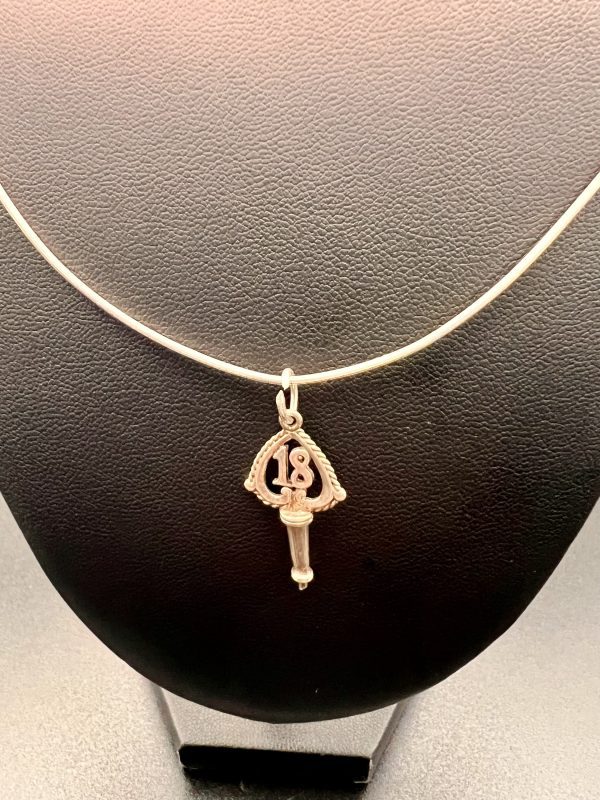 16” Sterling Silver snake necklace with 18 silver pendant - Image 5