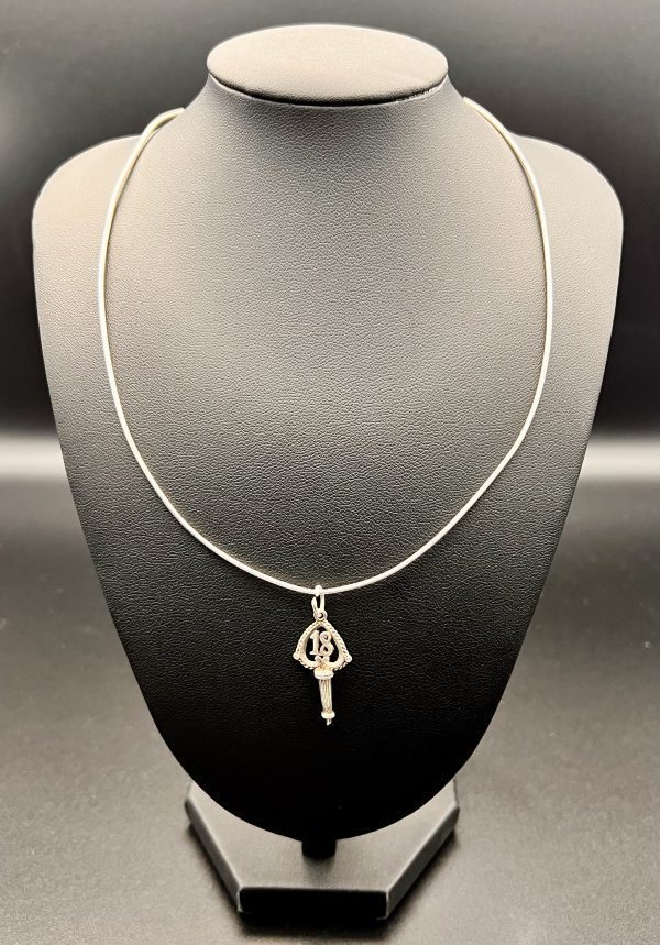 16” Sterling Silver snake necklace with 18 silver pendant - Image 4