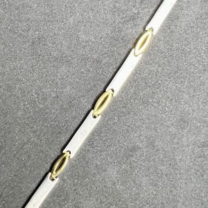 8” 22 carat gold and sterling silver bracelet