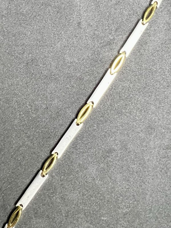 8” 22 carat gold and sterling silver bracelet