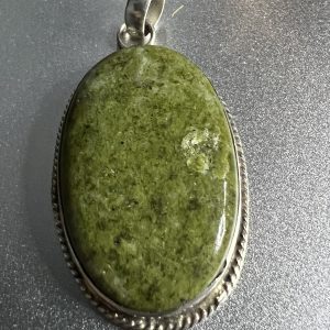 Jadeite silver pendant