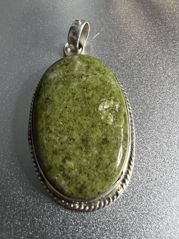 Jadeite silver pendant