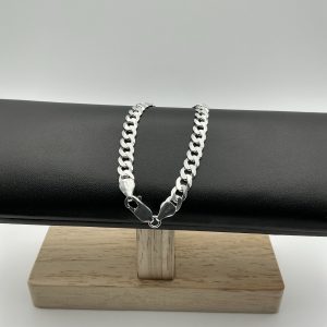 Heavyweight Sterling Silver Curb Chain Bracelet – 8.5"