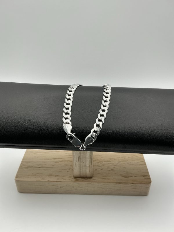 Heavyweight Sterling Silver Curb Chain Bracelet – 8.5"
