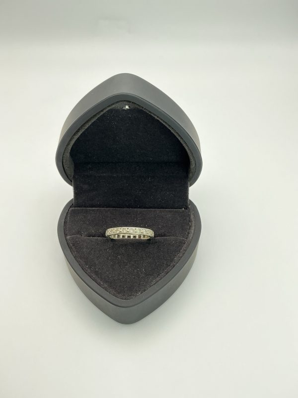 9ct White Gold Full Eternity Ring with Spinel Stones – Size P, 2.7g