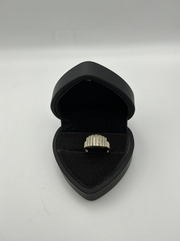 10k Yellow Gold Diamond Ring – 4.5g | Size S | Luxury Ribbed Design for Men - Image 8