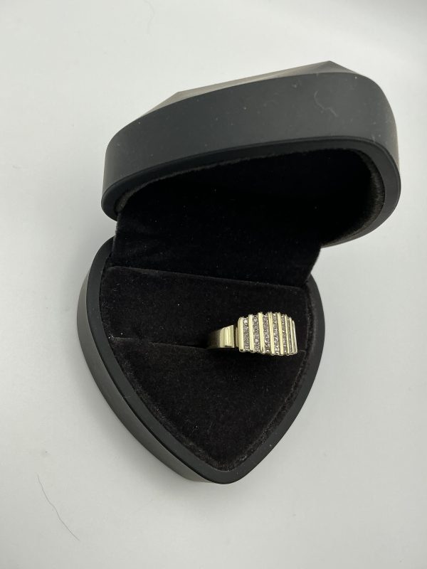 10k Yellow Gold Diamond Ring – 4.5g | Size S | Luxury Ribbed Design for Men - Image 10