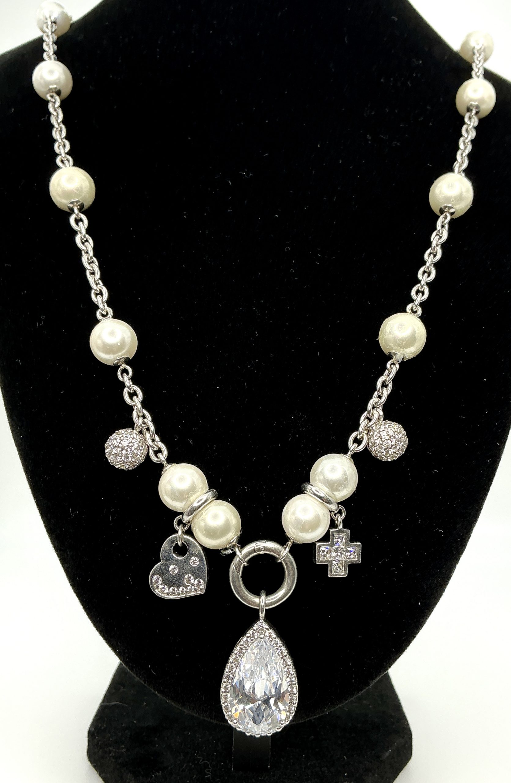 Ti Sento Milano 925 Silver Faux Pearl & Crystal Glass Pendant Necklace – 34” – 78.8g – Insured UK Delivery - Image 5