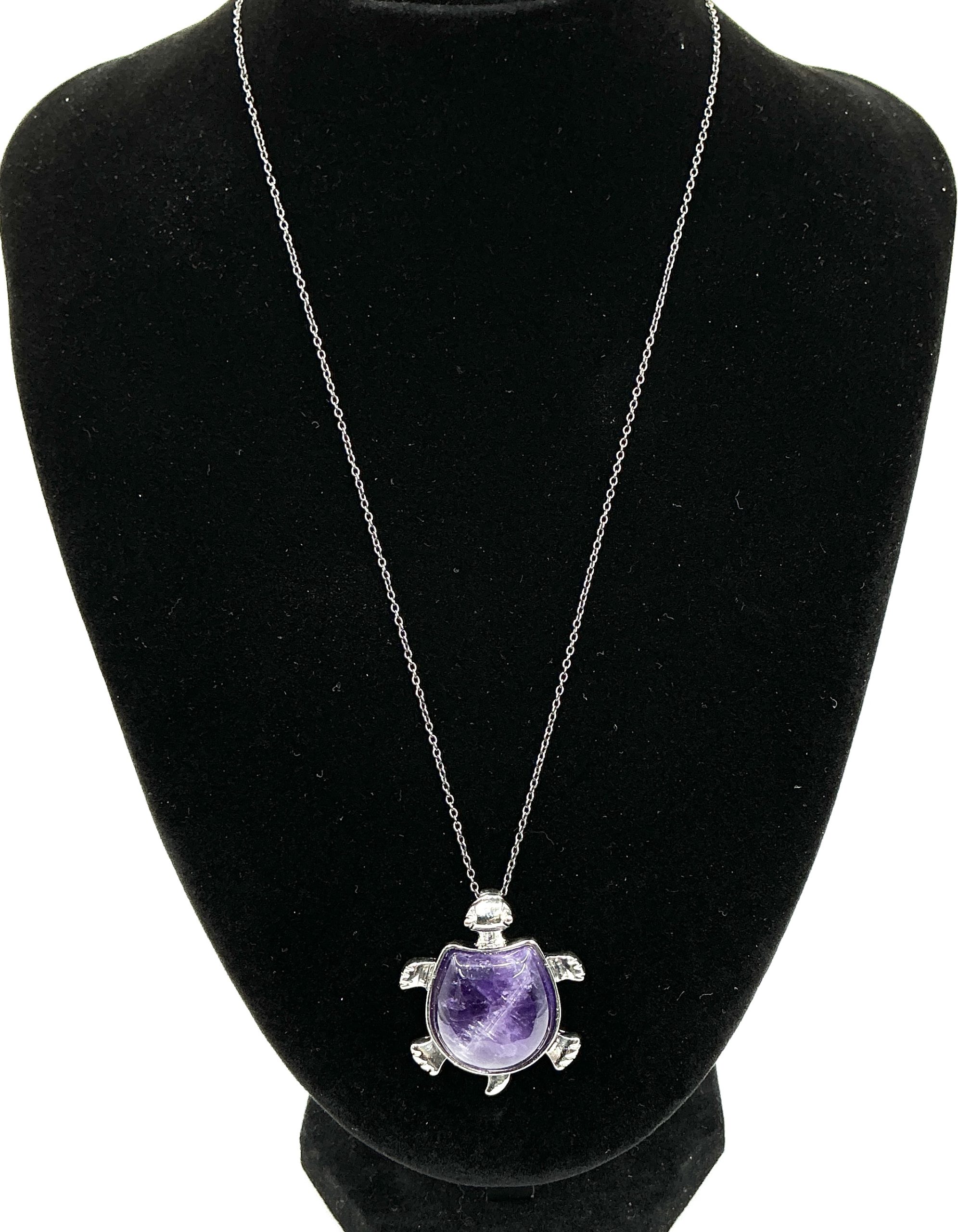 925 Oxidised Silver 18" Chain with Statement Amethyst Turtle Pendant – 12.45gStone - Image 8