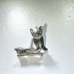 Small Sterling Silver Cat Stud Earrings - 1cm