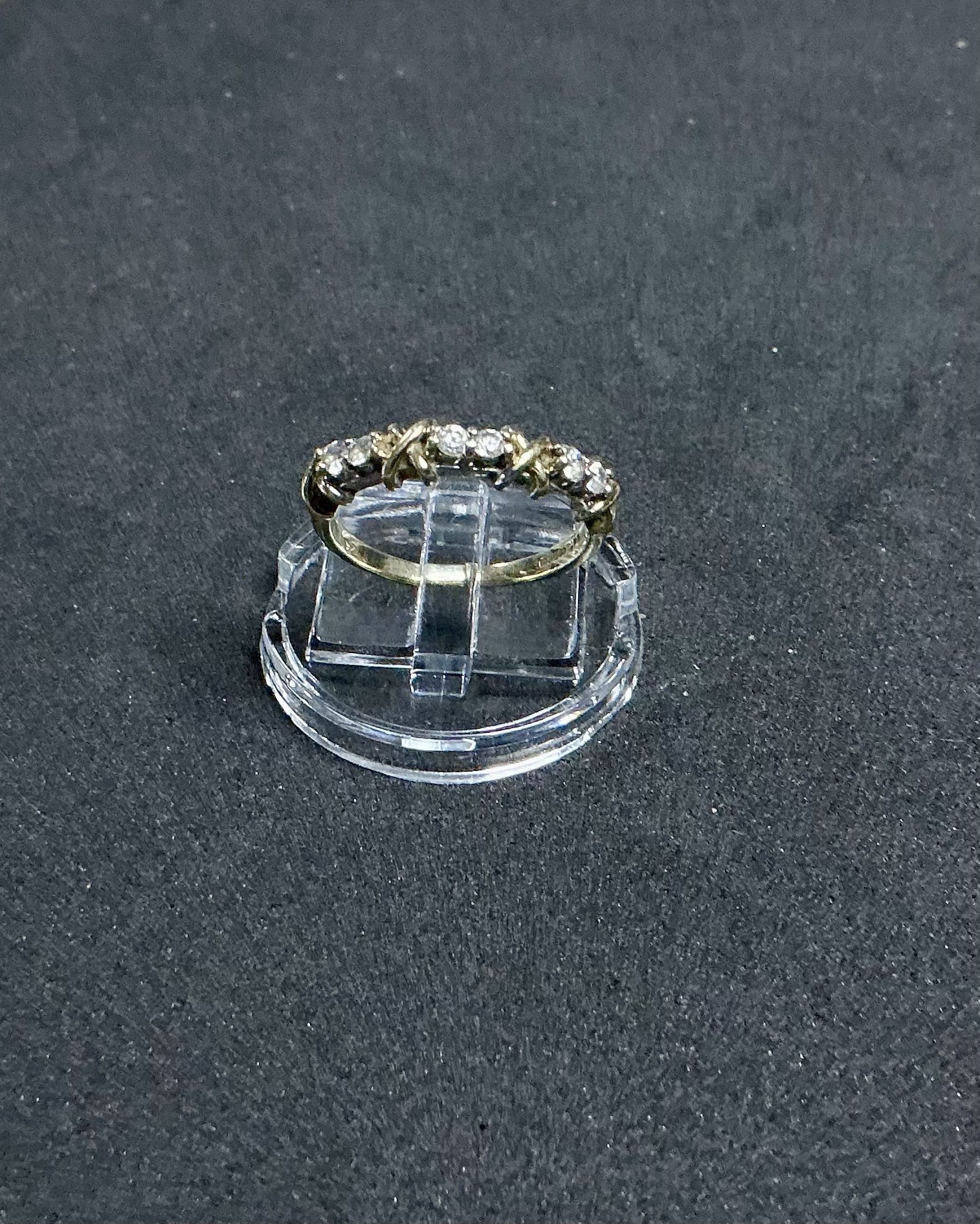9ct Gold CZ Half Eternity Ring by G&TJ – Size N – 2g - Image 2