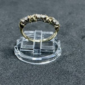 9ct Gold CZ Half Eternity Ring by G&TJ – Size N – 2g