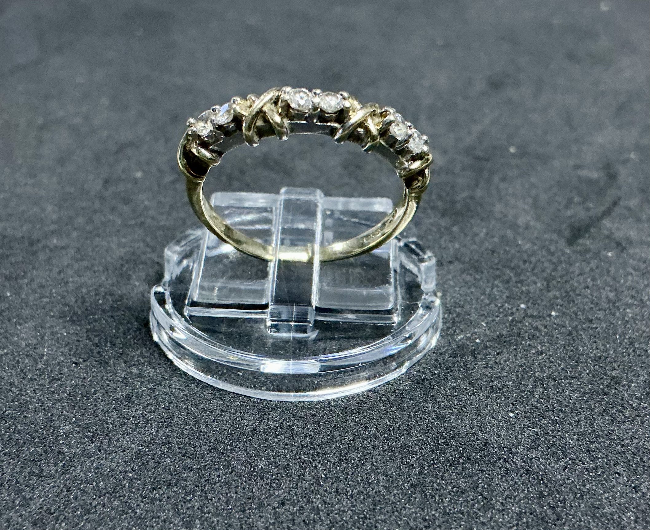 9ct Gold CZ Half Eternity Ring by G&TJ – Size N – 2g