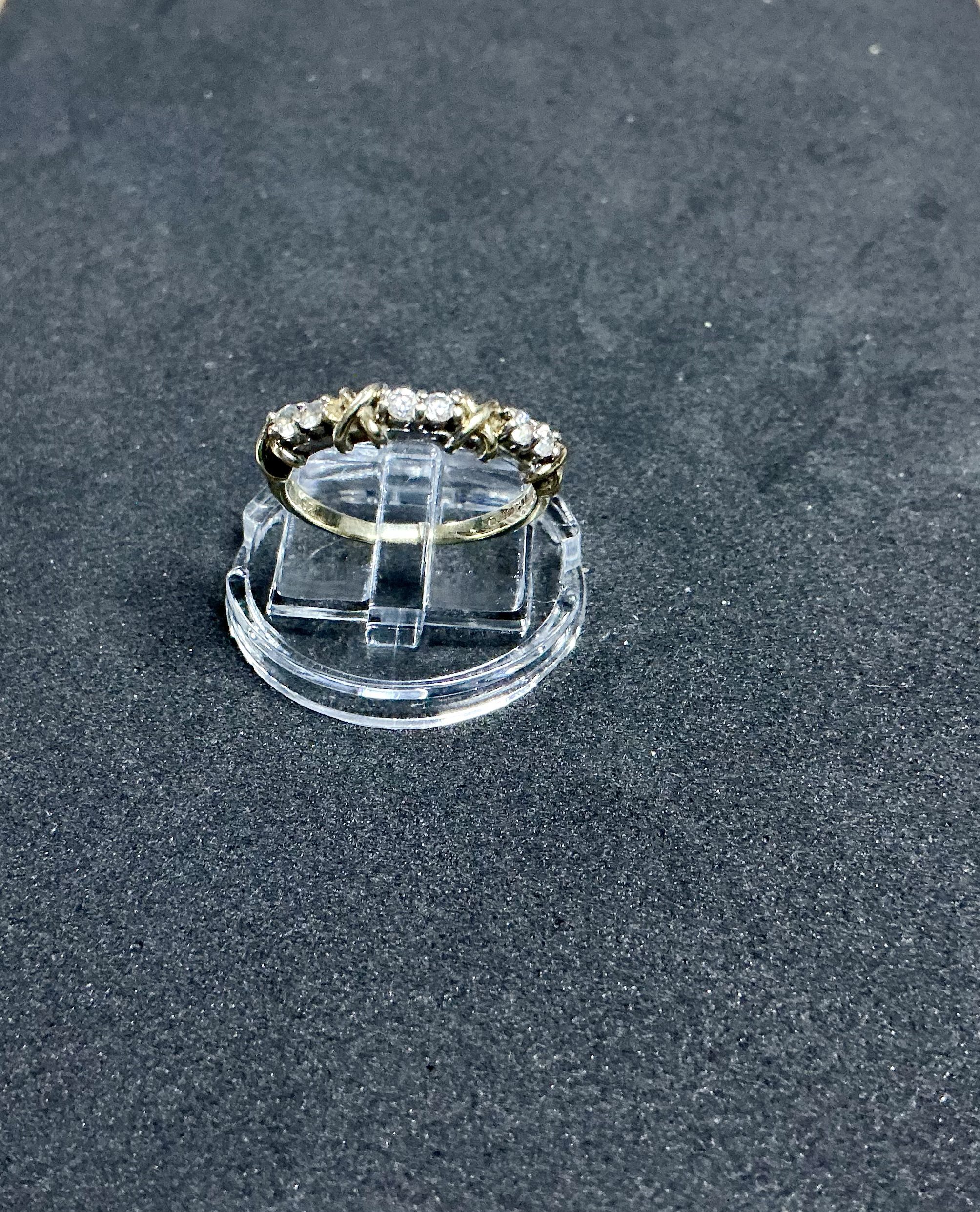 9ct Gold CZ Half Eternity Ring by G&TJ – Size N – 2g - Image 4