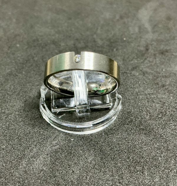 Titanium men’s ring with CZ stone. - Image 2