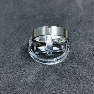 Titanium men’s ring with CZ stone.