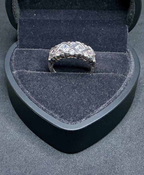 Large chunky 925 Silver and CZ ring