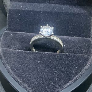 Silver CZ engagement style ring