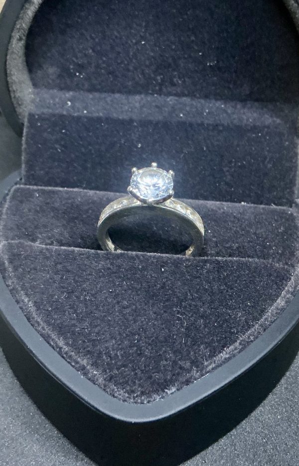 Silver CZ engagement style ring