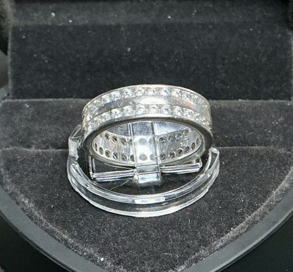 Double band Silver and Tanzanite ring. - Image 2