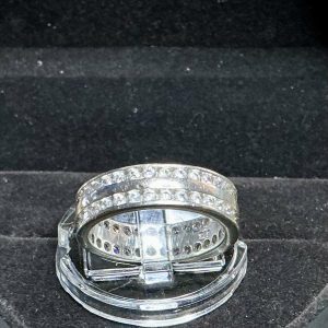 Double band Silver and Tanzanite ring.