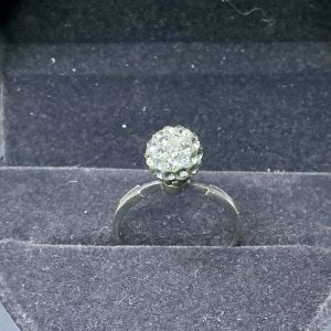 Vintage silver orb ring with CZ stones