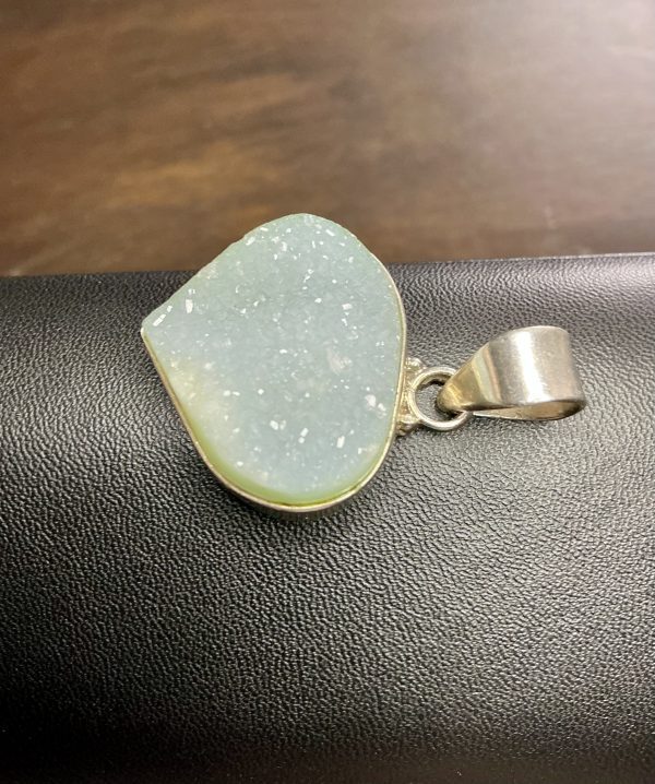 Raw Aquamarine Heart Pendant in 925 Sterling Silver Setting – 16.1g - Image 3