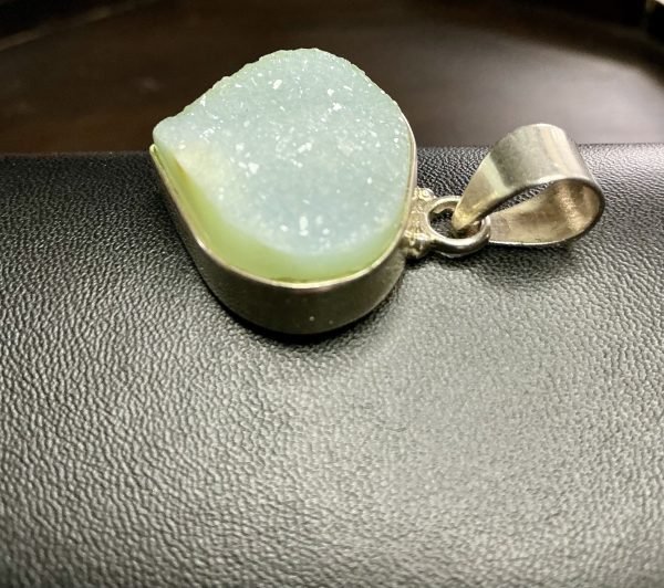 Raw Aquamarine Heart Pendant in 925 Sterling Silver Setting – 16.1g - Image 2