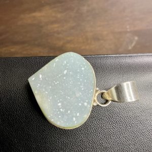 Raw Aquamarine Heart Pendant in 925 Sterling Silver Setting – 16.1g