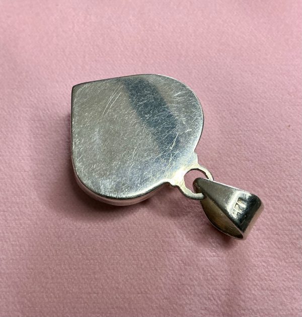 Raw Aquamarine Heart Pendant in 925 Sterling Silver Setting – 16.1g - Image 4