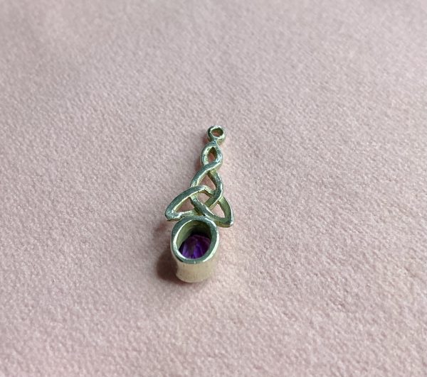 Amethyst and silver Celtic design pendant - Image 2