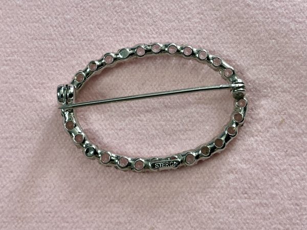 Vintage silver and CZ brooch - Image 3