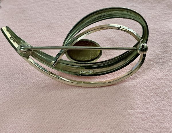 Vintage Finnish silver and tiger’s eye brooch - Image 3