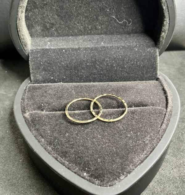 14 carat yellow gold hoop earrings - Image 3