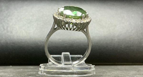 Sterling silver tourmaline and white topaz halo clustering - Image 4