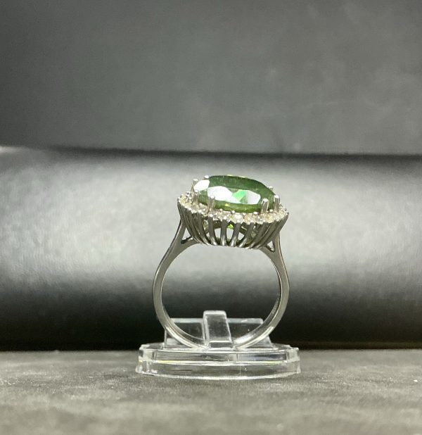 Sterling silver tourmaline and white topaz halo clustering - Image 5