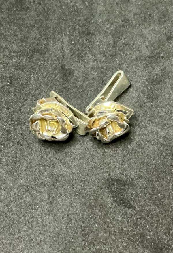 Sterling silver rose earrings - Image 3