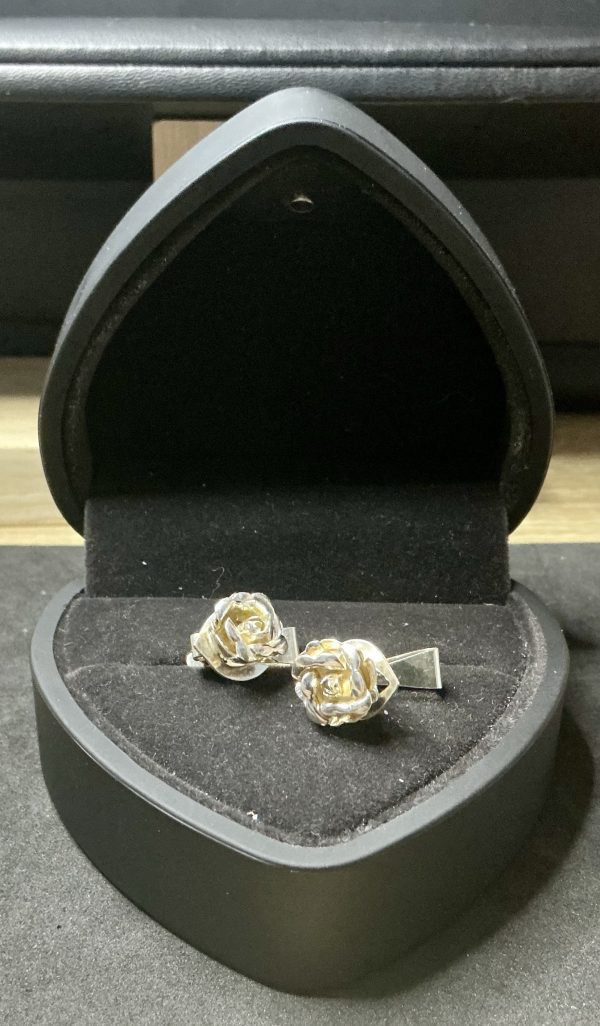 Sterling silver rose earrings - Image 5