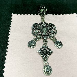 Art Deco silver marcasite and CZ pendant