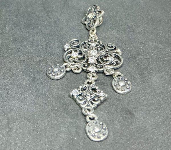 Art Deco silver marcasite and CZ pendant - Image 2